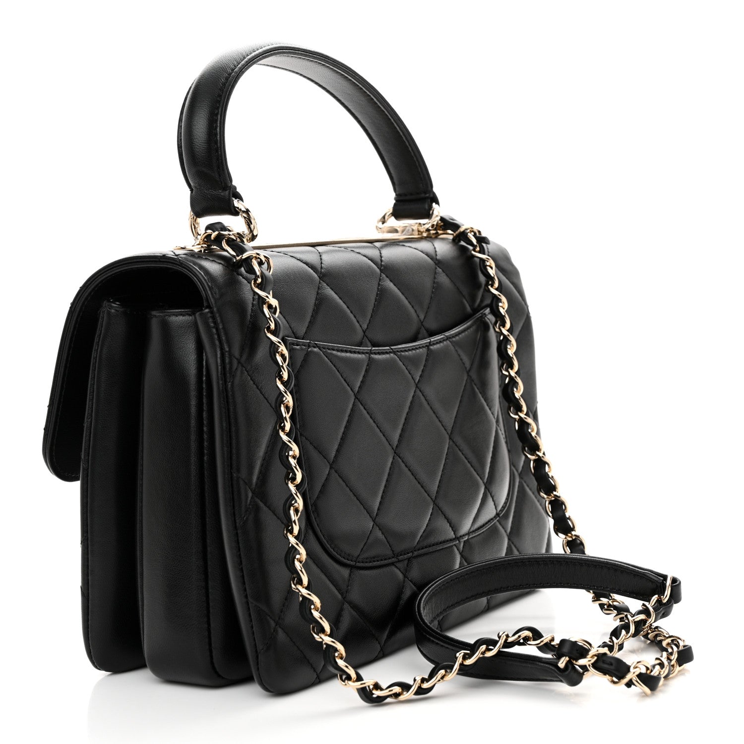 Chanel Lambskin Quilted Small Trendy CC Dual Handle Flap Bag Black 3 of 10