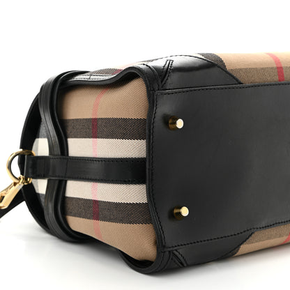 Burberry House Check Bridle Calfskin Medium Alchester Bowling Bag Black 7 of 13