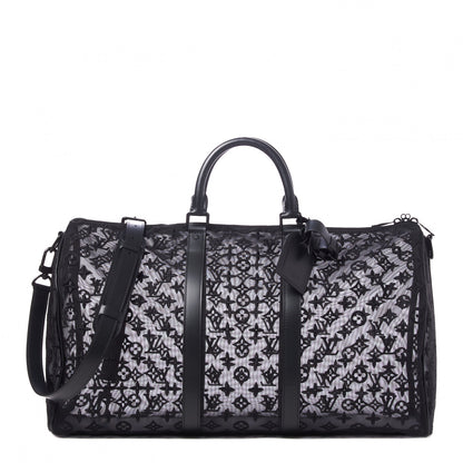 Louis Vuitton Monogram See Through Keepall Bandouliere 50 Black 1 of 9