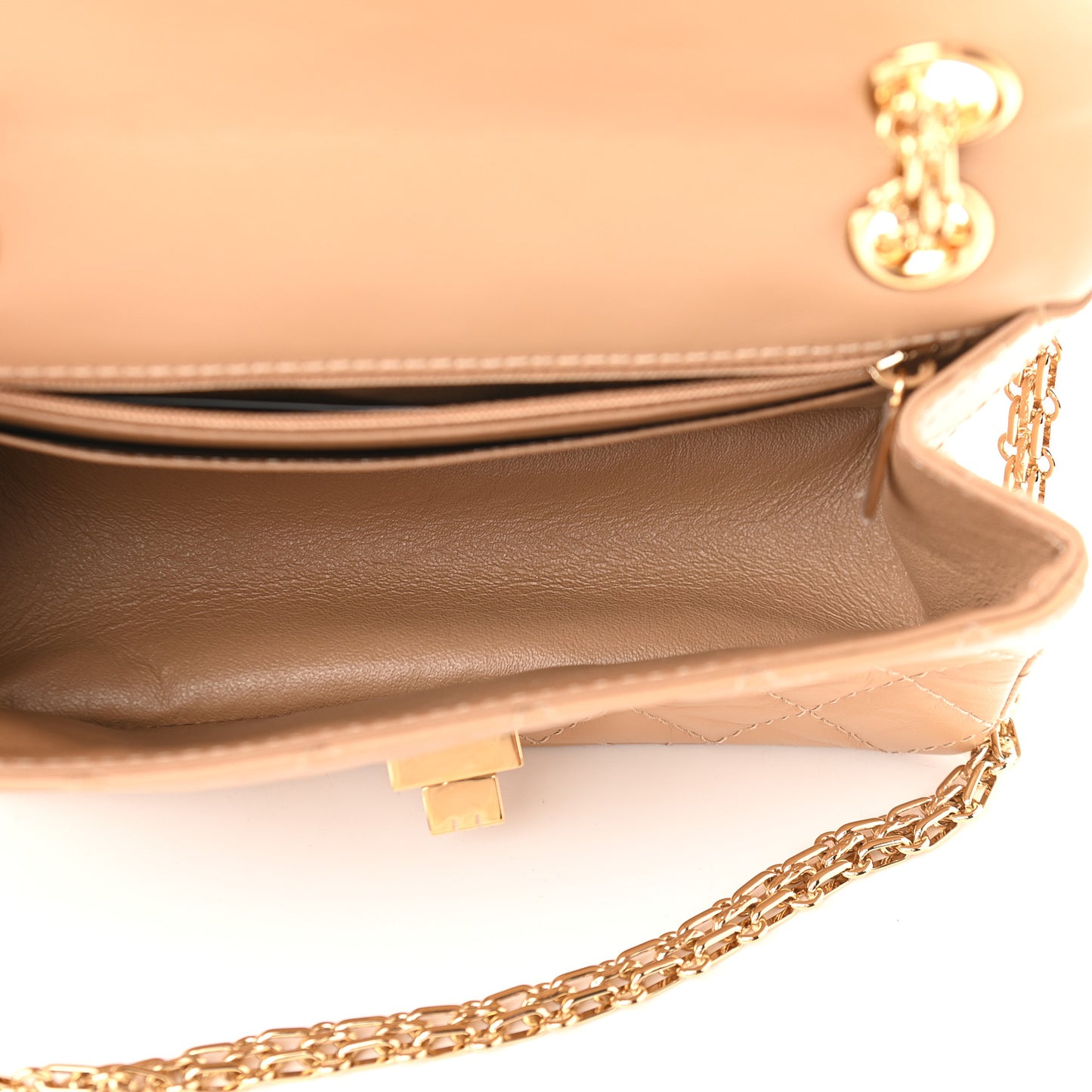 Aged Calfskin Quilted 2.55 Reissue Mini Flap Beige
