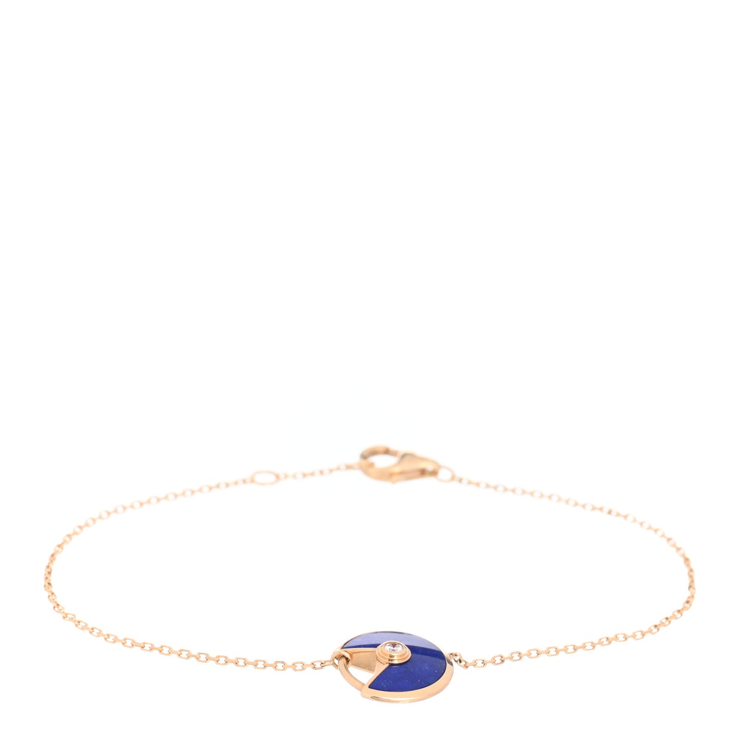 18K Yellow Gold Diamond Lapis Lazuli Amulette de Cartier Bracelet
