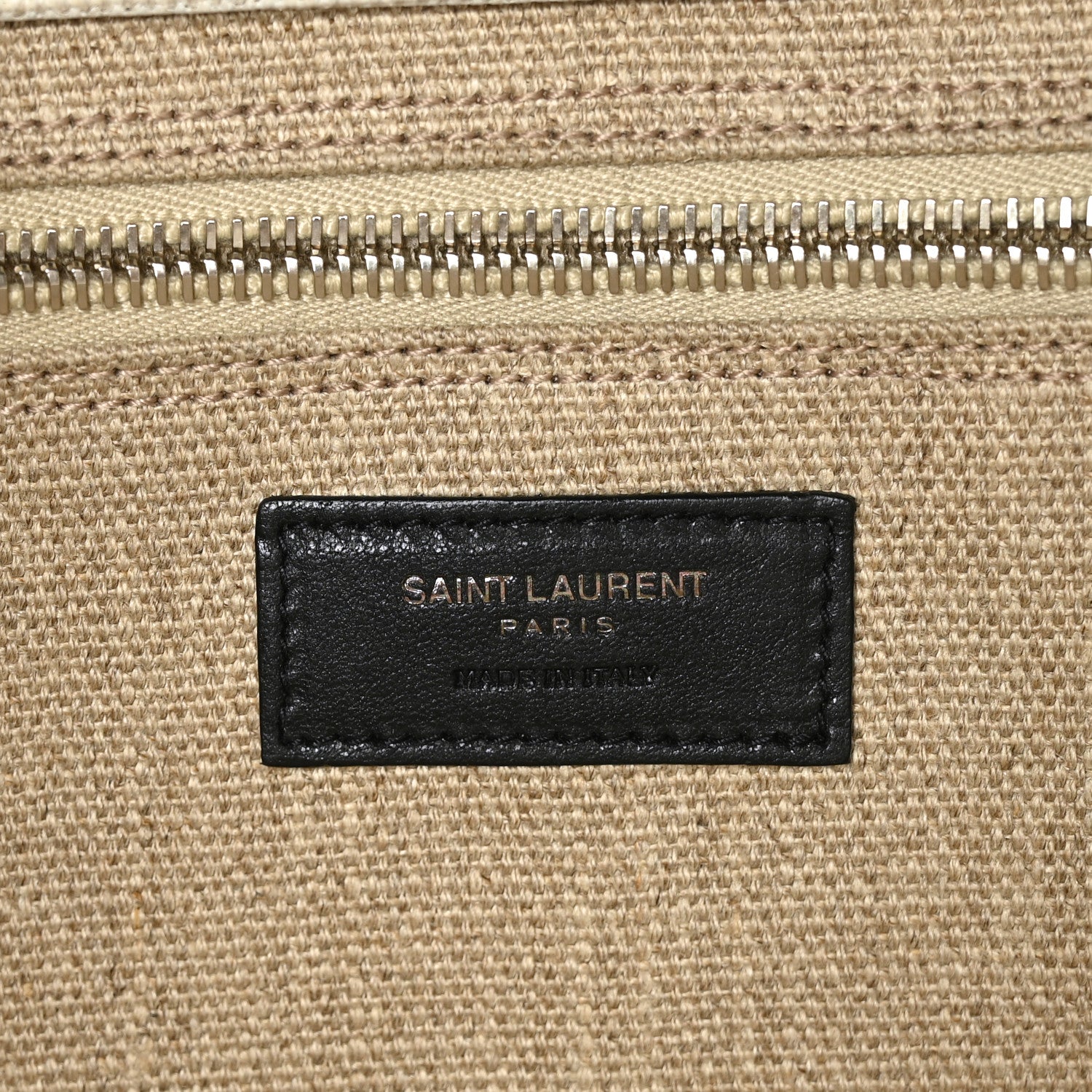 Saint Laurent Linen Calfskin Rive Gauche Tote Optic White 6 of 6