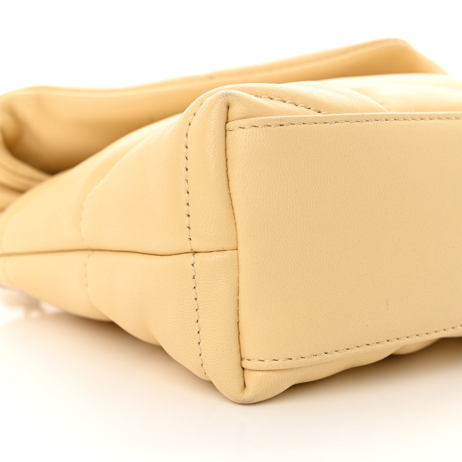 Saint Laurent Lambskin Quilted Toy Loulou Puffer Monogram Chain Satchel Jaune Pale 9 of 12