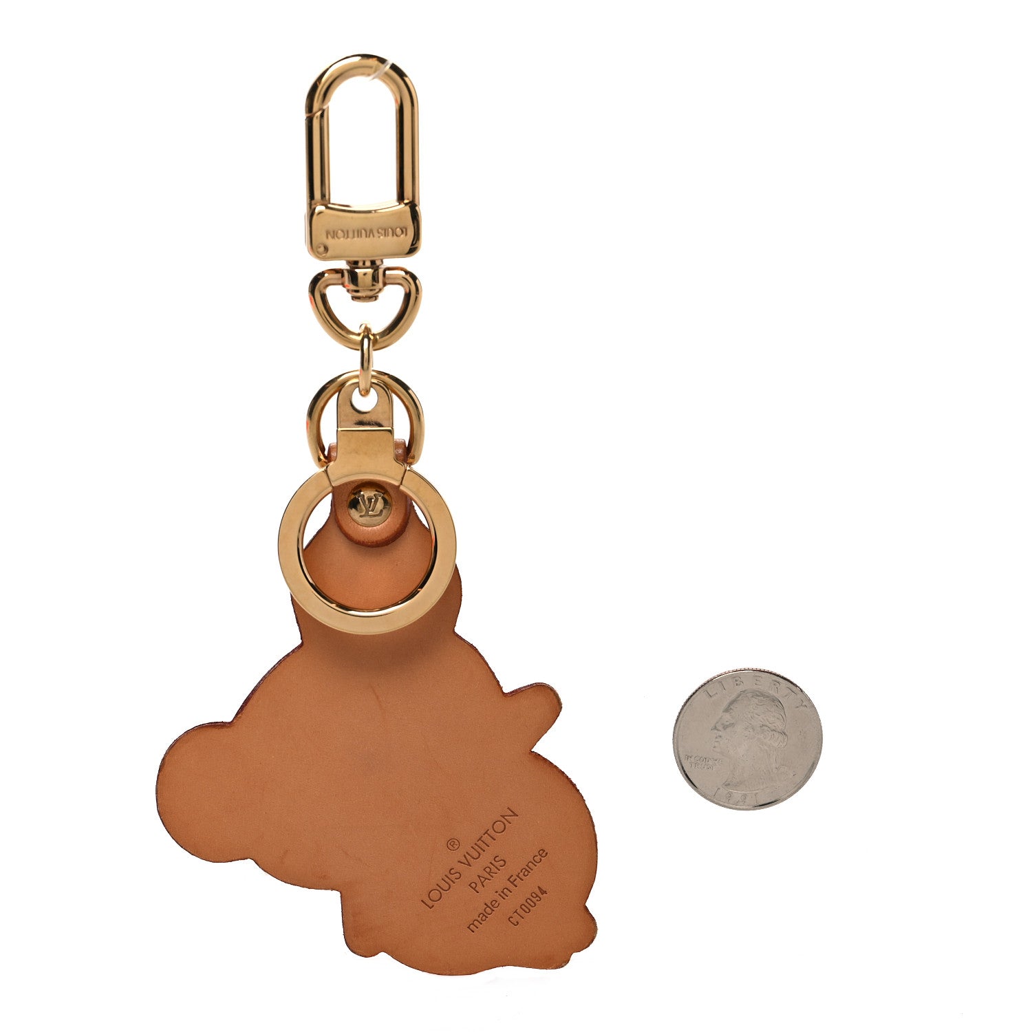 Louis Vuitton Vachetta Monogram Panda Key Ring Bag Charm 2 of 3