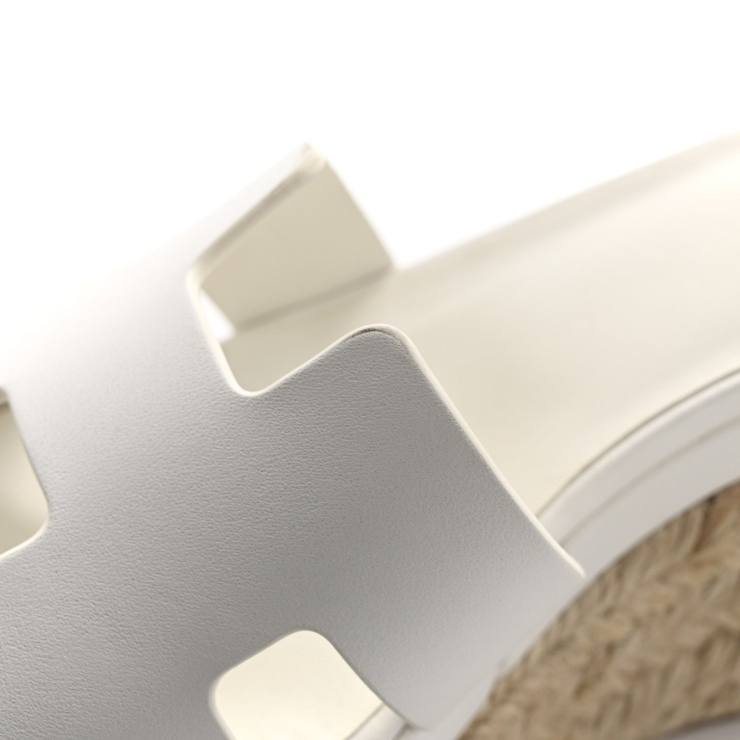 Hermes Goatskin Elda Espadrille Wedge Sandals 35 White 11 of 14