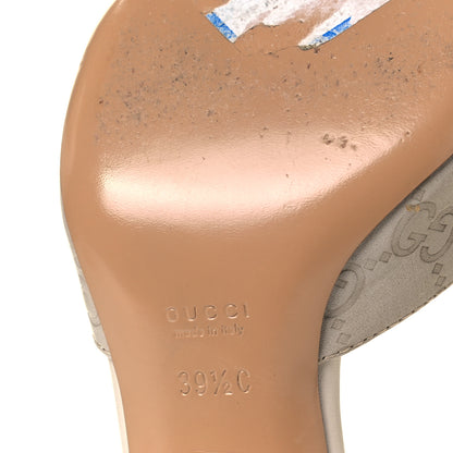 Gucci Guccissima Horsebit Mid Heel Slides 39.5 Mystic White 6 of 8
