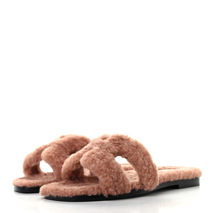 Hermes Woolskin Oran Sandals 35 Rose Aube 3 of 7