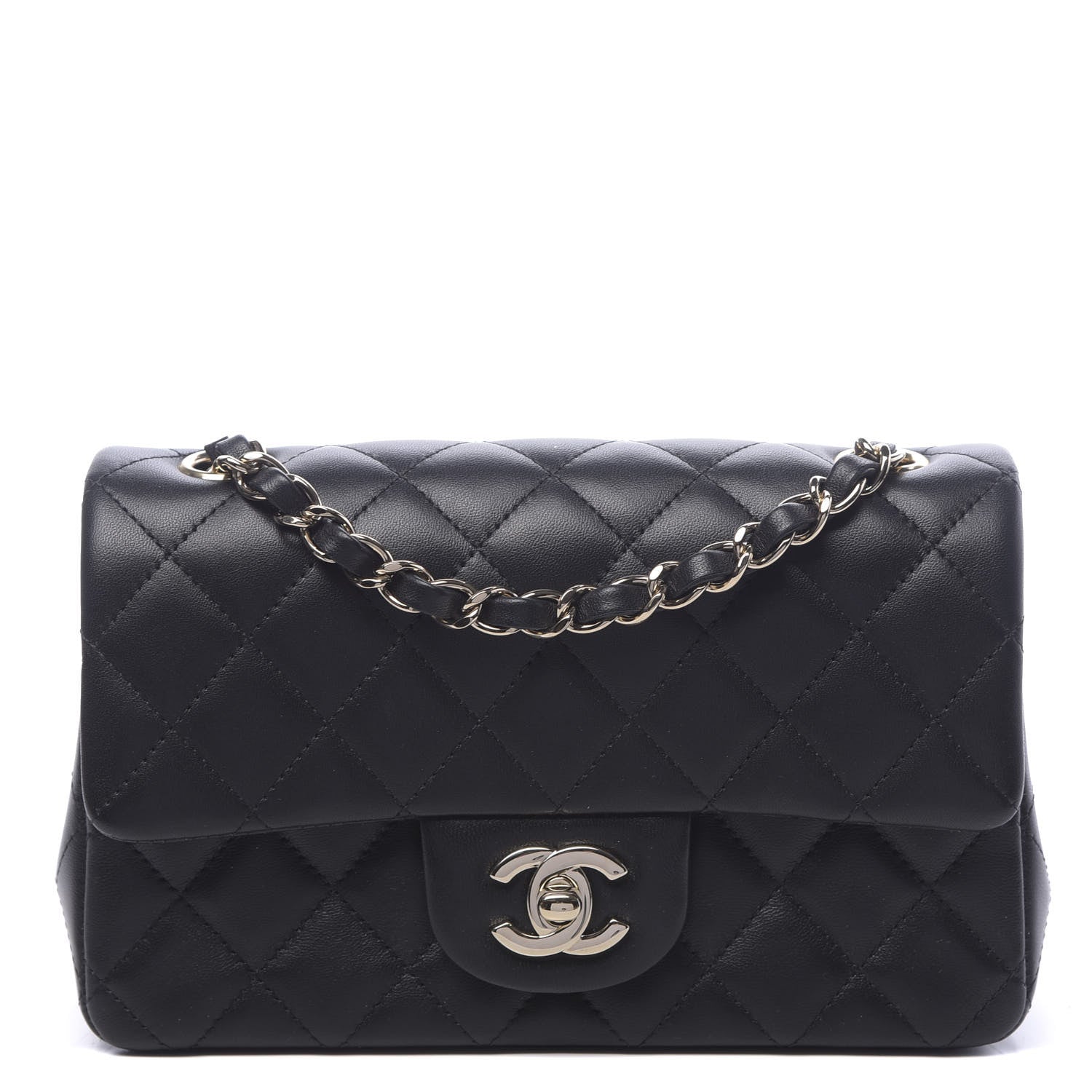 Chanel Lambskin Quilted Mini Rectangular Flap Black 1 of 14