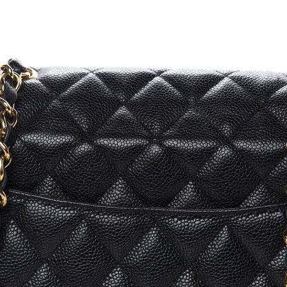 Chanel Caviar Quilted Jumbo Single Flap Black 13 of 16