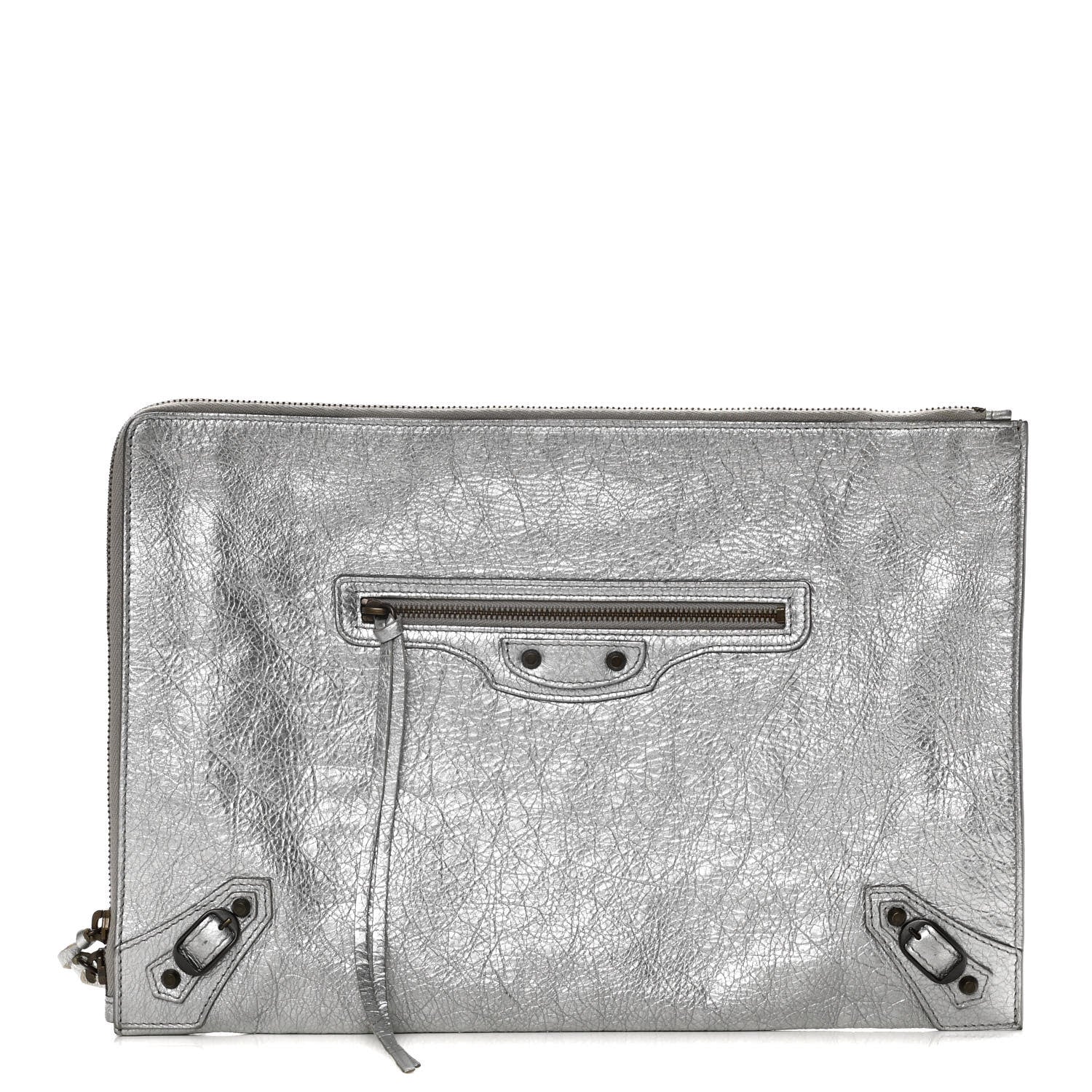 Balenciaga Agneau Classic Hardware Small Pouch Gris Aluminum 1 of 10