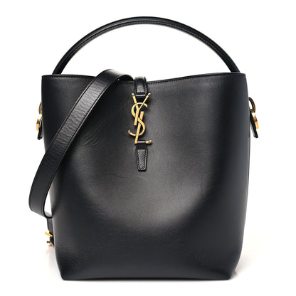 Saint Laurent Smooth Shiny Calfskin Monogram Le 37 Bucket Bag Black 1 of 9
