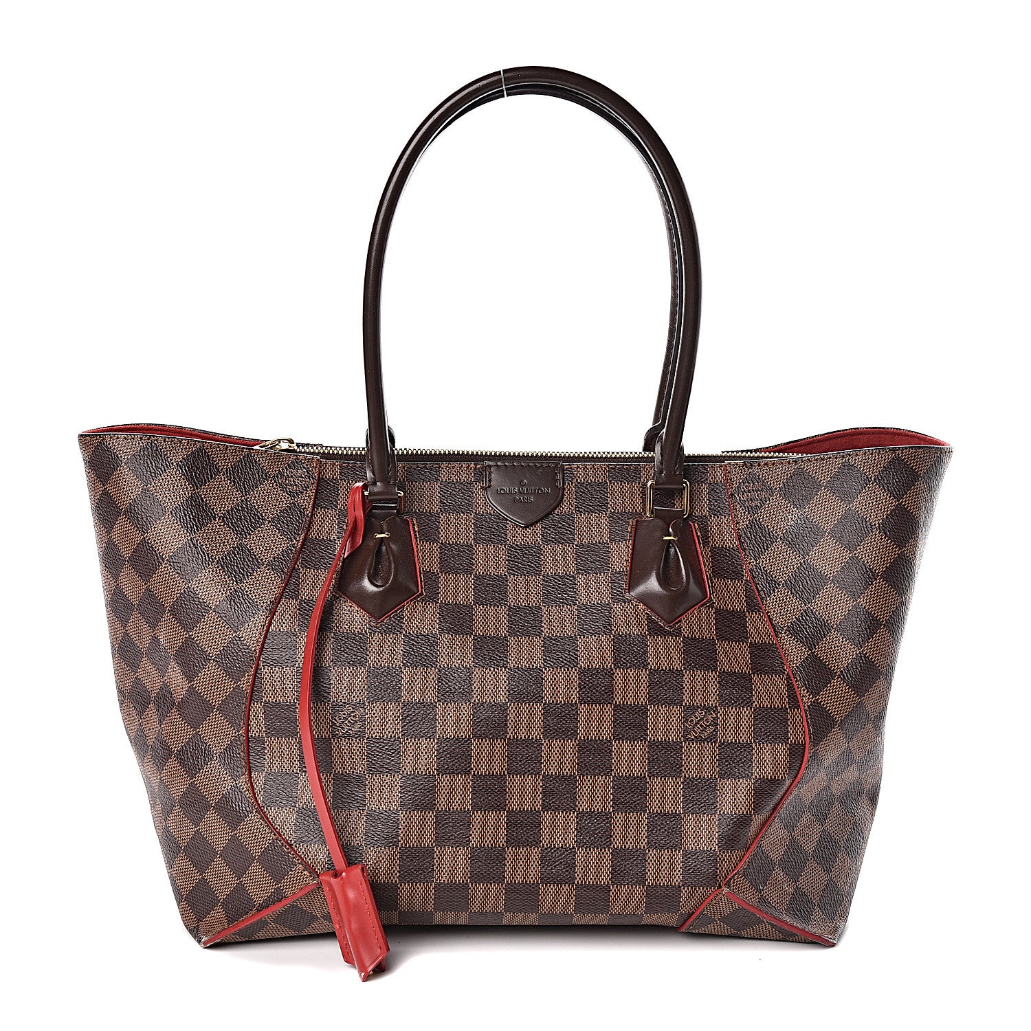 Louis Vuitton Damier Ebene Caissa Tote MM Cherry 2 of 10