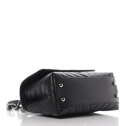 Chanel Caviar Chevron Quilted Mini Coco Handle Flap Black 5 of 11