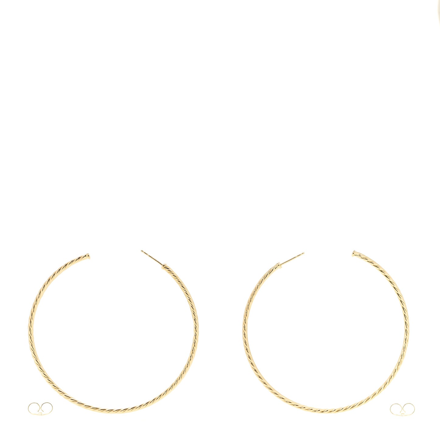 18K Yellow Gold Extra Large Cablespira Hoop Earrings
