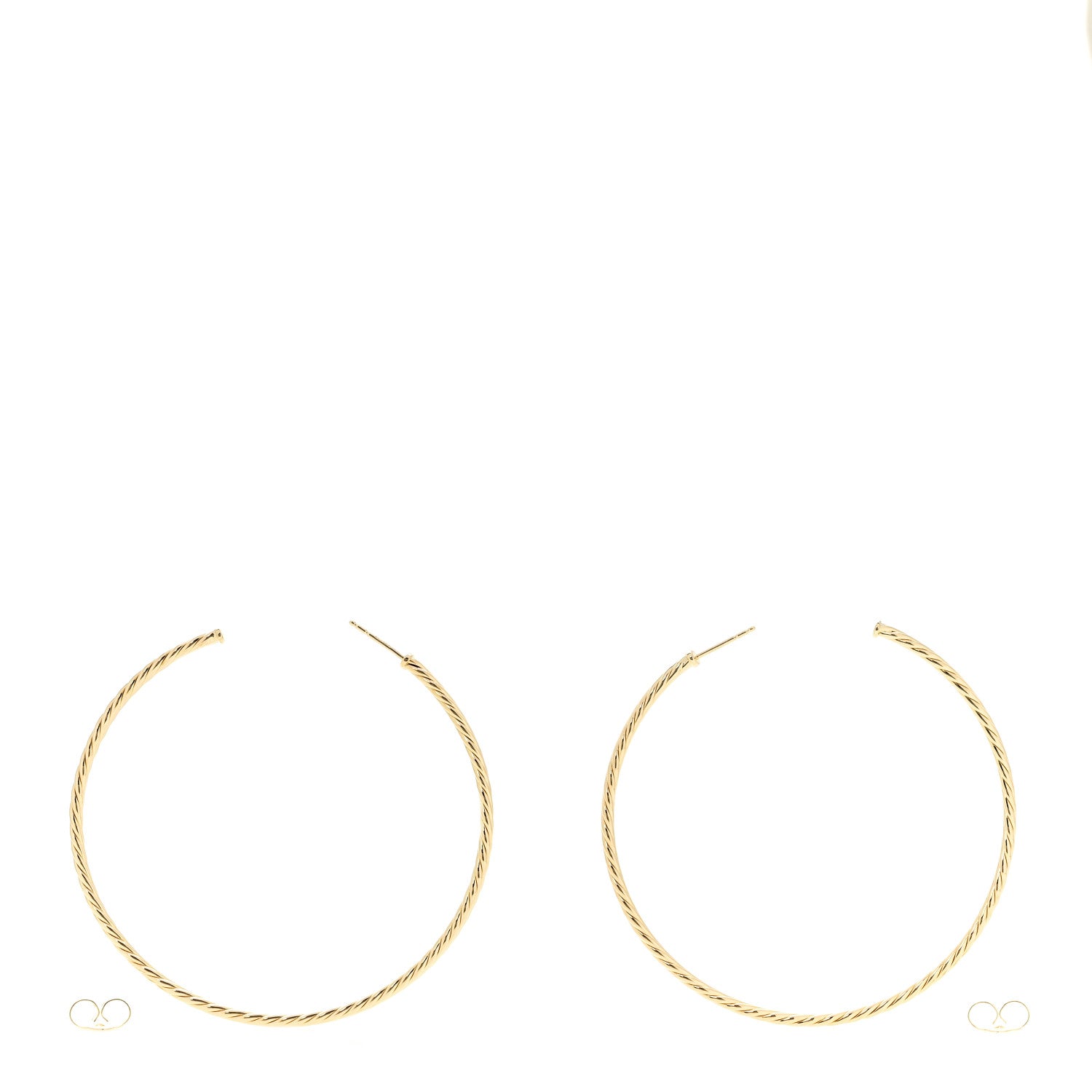 David Yurman 18K Yellow Gold Extra Large Cablespira Hoop Earrings 3 of 5