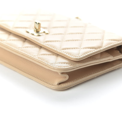 Chanel Lambskin Quilted Trendy CC Wallet On Chain WOC Beige 6 of 11