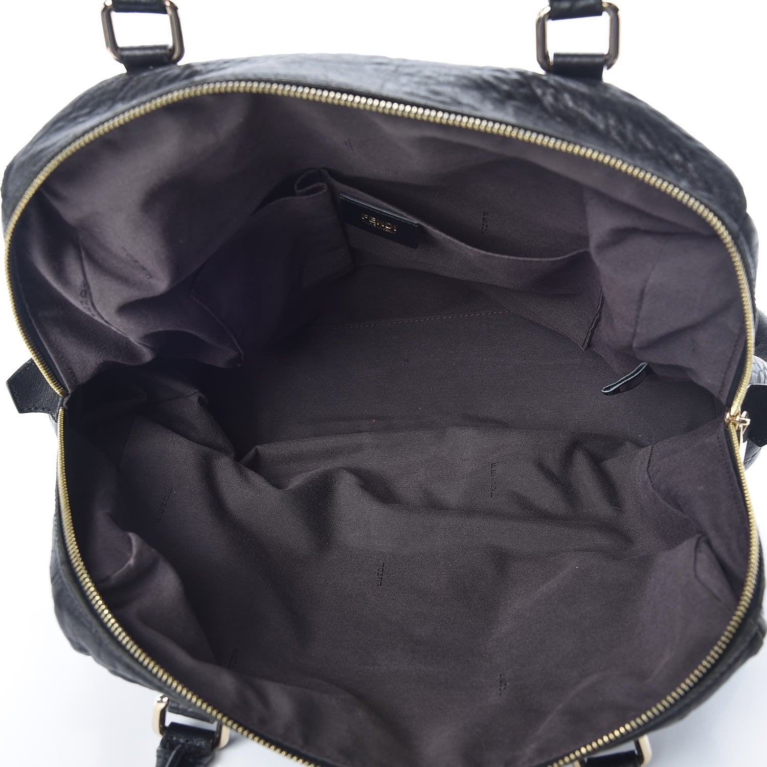 Fendi Crinkled Lambskin Mia Degrade Shopper Black 5 of 17