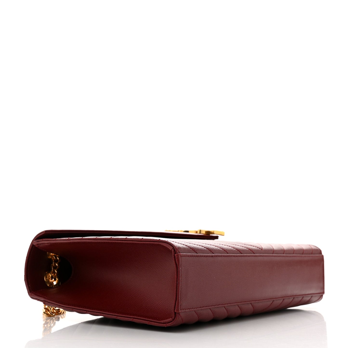 Grain De Poudre Matelasse Chevron Large Monogram Satchel Oxblood