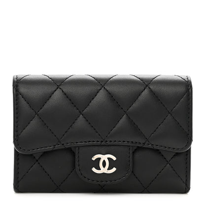 Chanel Lambskin Quilted Flap Card Holder Black 1 of 8