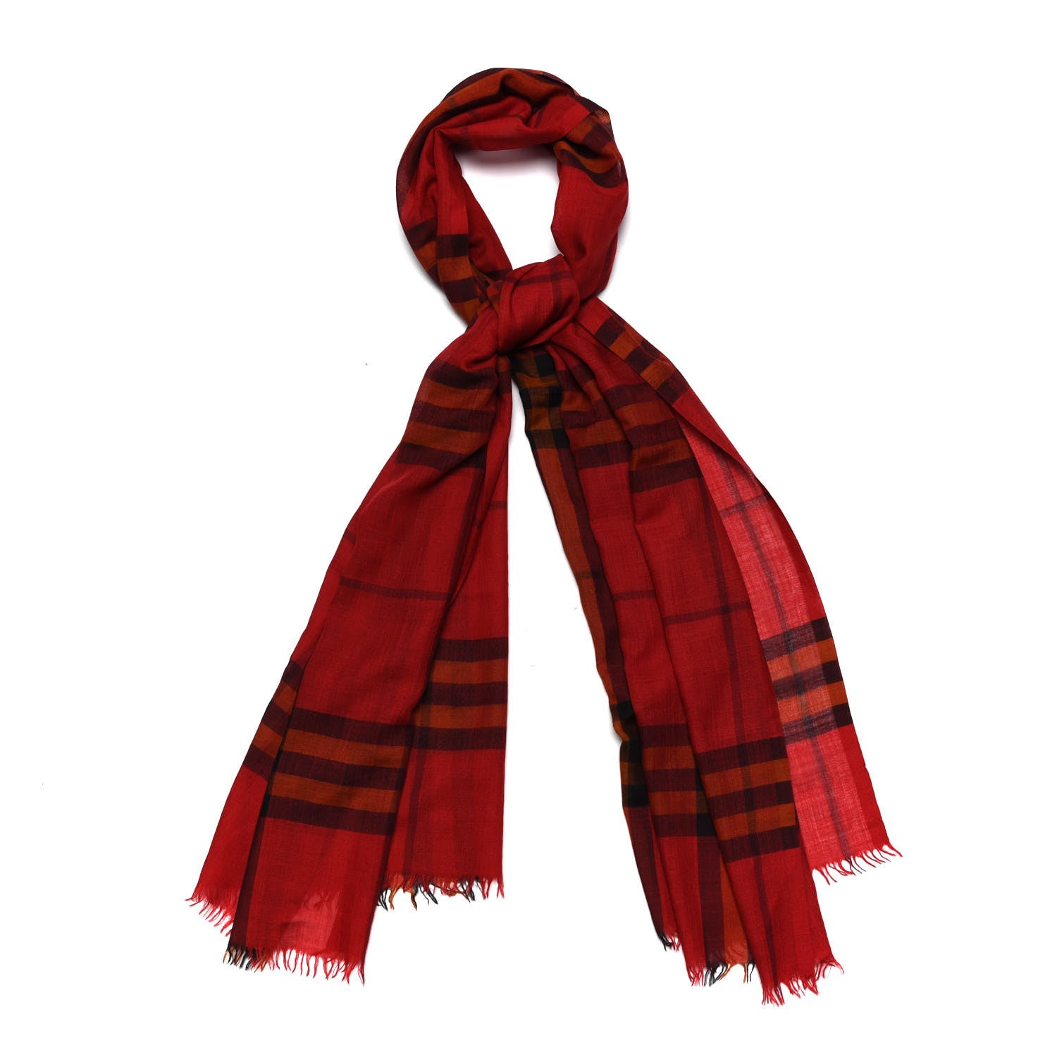 Burberry Wool Silk Lightweight Scarf Damson Pink 1 of 3