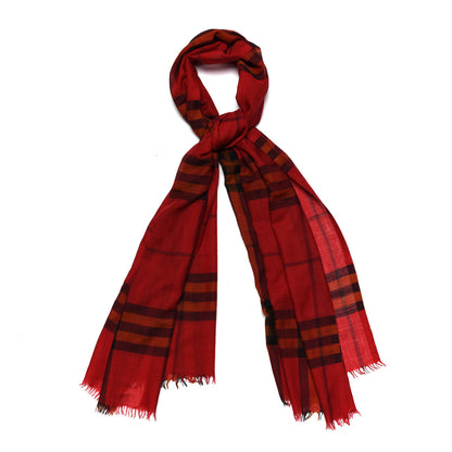 Burberry Wool Silk Lightweight Scarf Damson Pink 1 of 3