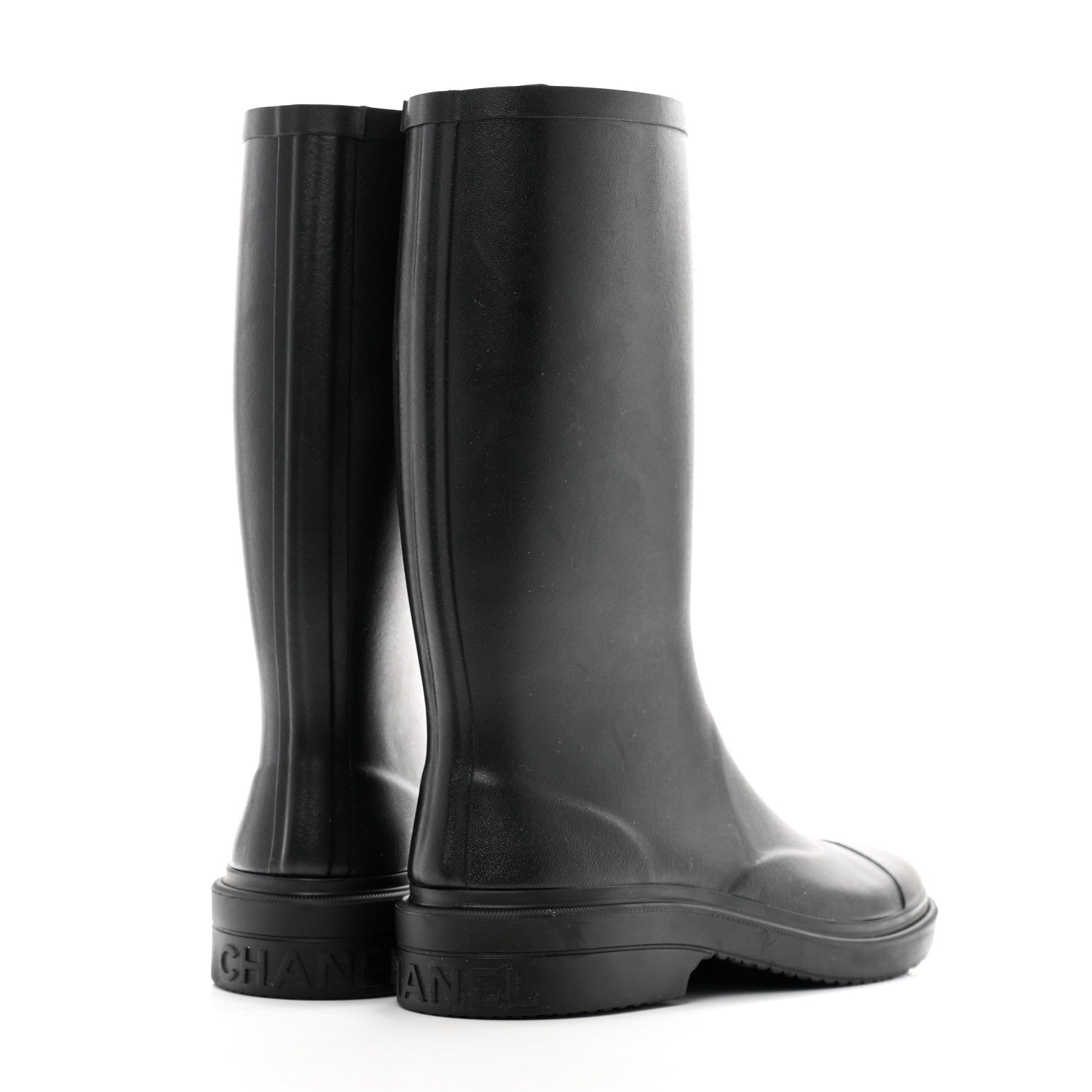 Chanel Caoutchouk CC High Boots 39 Black 4 of 9