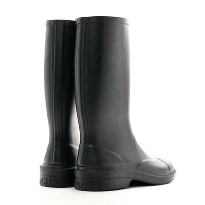 Chanel Caoutchouk CC High Boots 39 Black 4 of 9