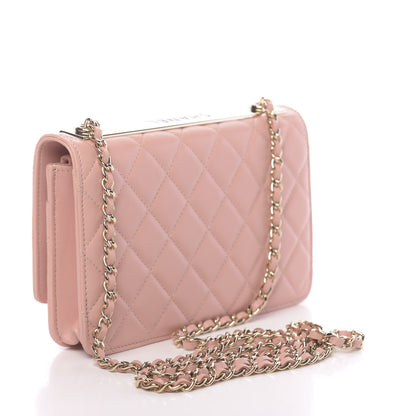 Chanel Lambskin Quilted Trendy CC Wallet On Chain WOC Pink 3 of 13