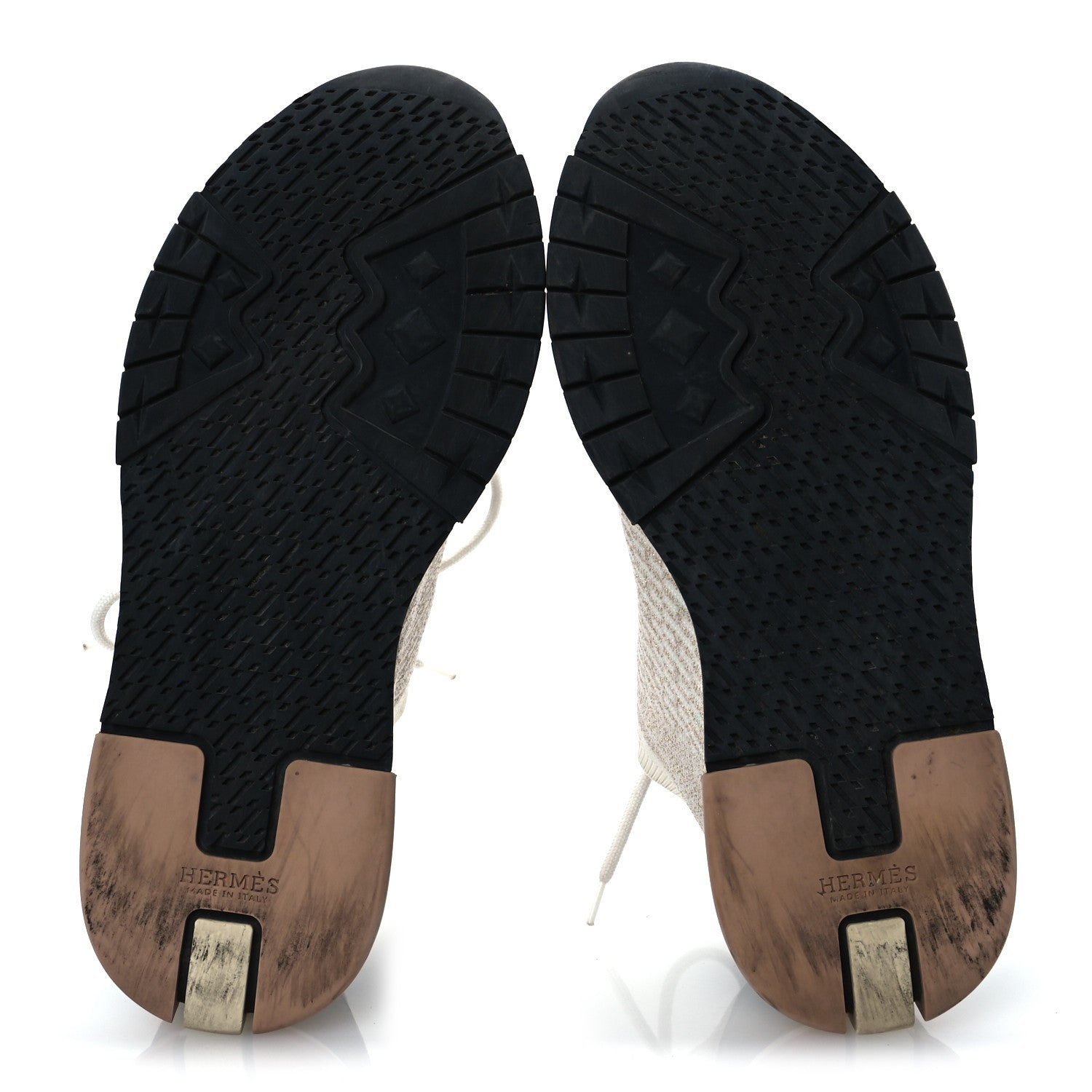 Hermes Technical Canvas Goatskin Womens Addict Sneakers 38.5 Multicolor Rose Dore 7 of 16