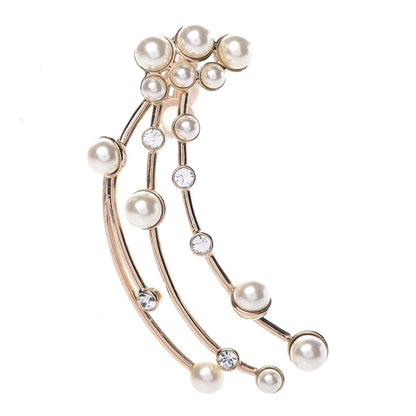 Christian Dior Pearl Crystal Clip On Earring Gold 1 of 5