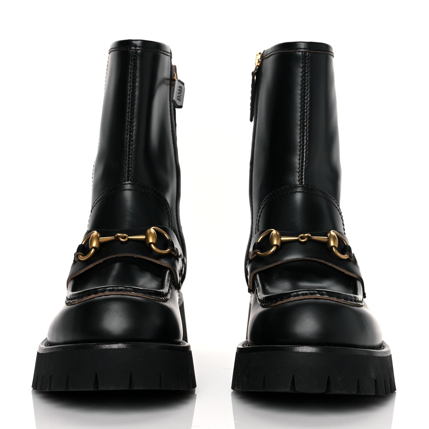 Gucci Cordovan Lux Womens Harald Horsebit 25mm Platform Boots 38.5 Black 2 of 10