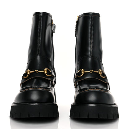 Gucci Cordovan Lux Womens Harald Horsebit 25mm Platform Boots 38.5 Black 2 of 10