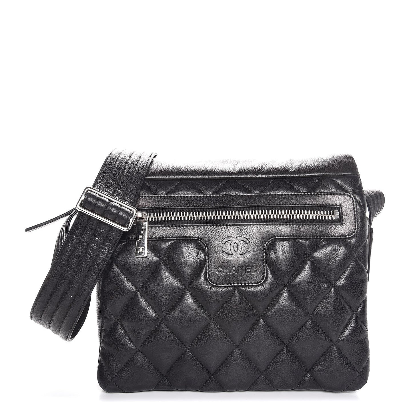 Caviar Quilted Small Coco Cocoon Messenger Black