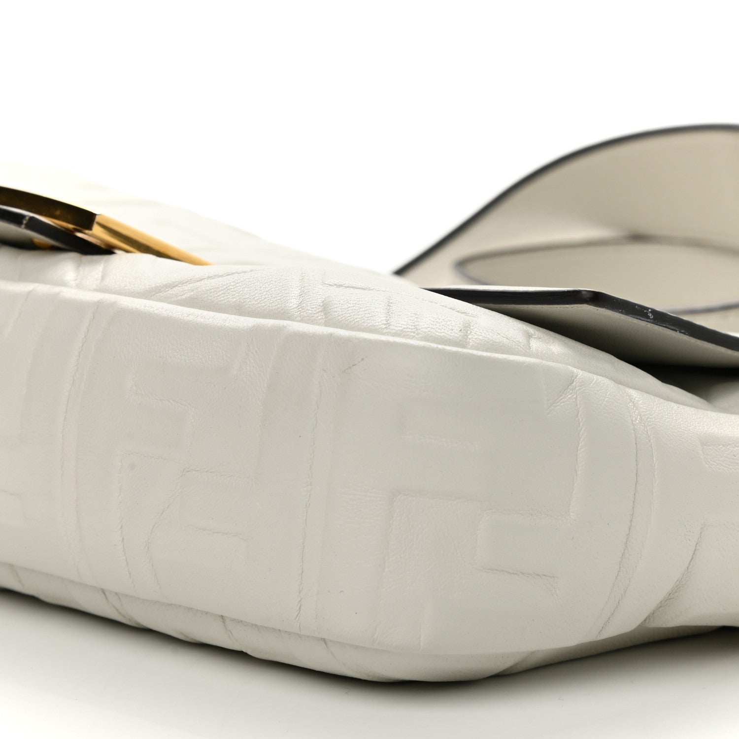 Fendi Nappa FF 1974 Embossed Baguette White 10 of 10