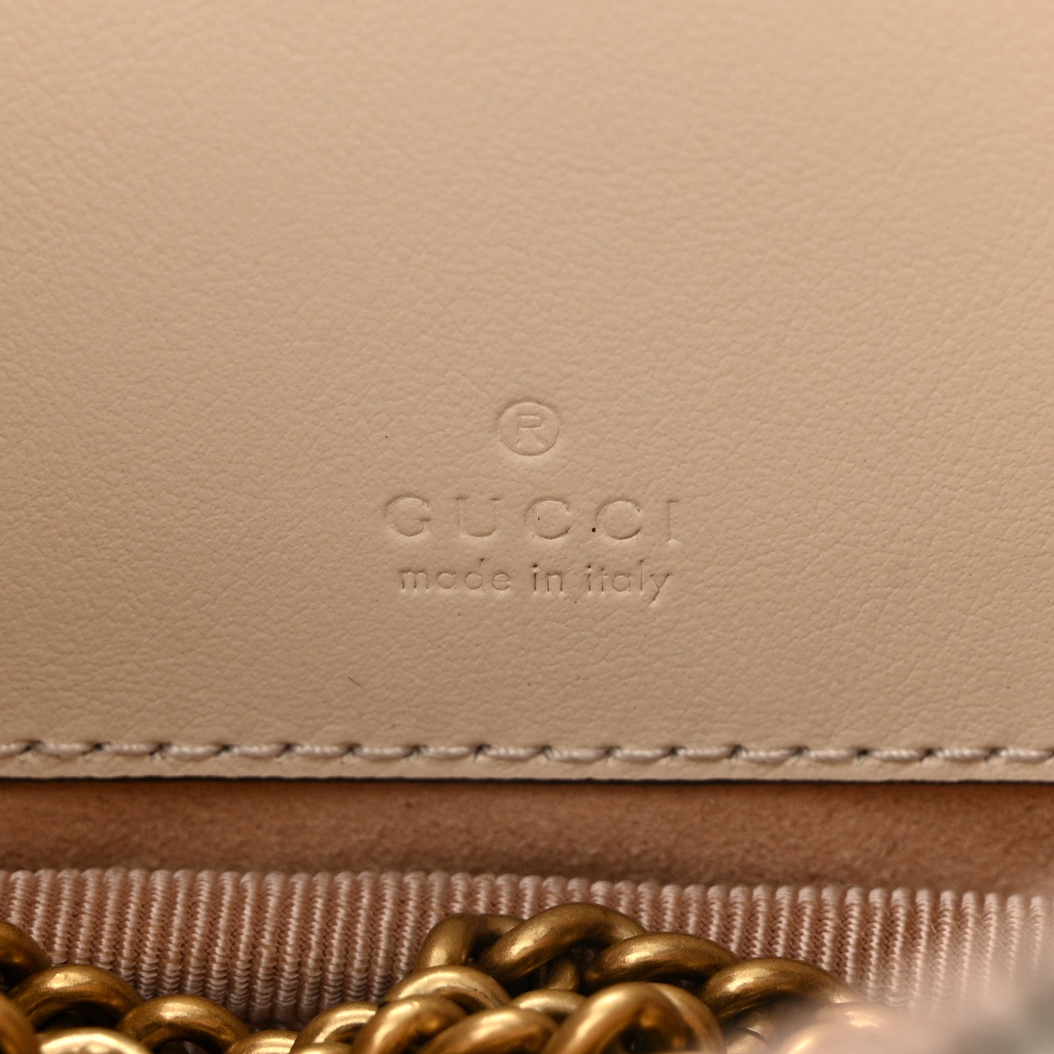 Gucci Calfskin Matelasse Mini GG Marmont Chain Crossbody Bag White 6 of 11