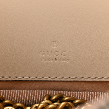 Gucci Calfskin Matelasse Mini GG Marmont Chain Crossbody Bag White 6 of 11