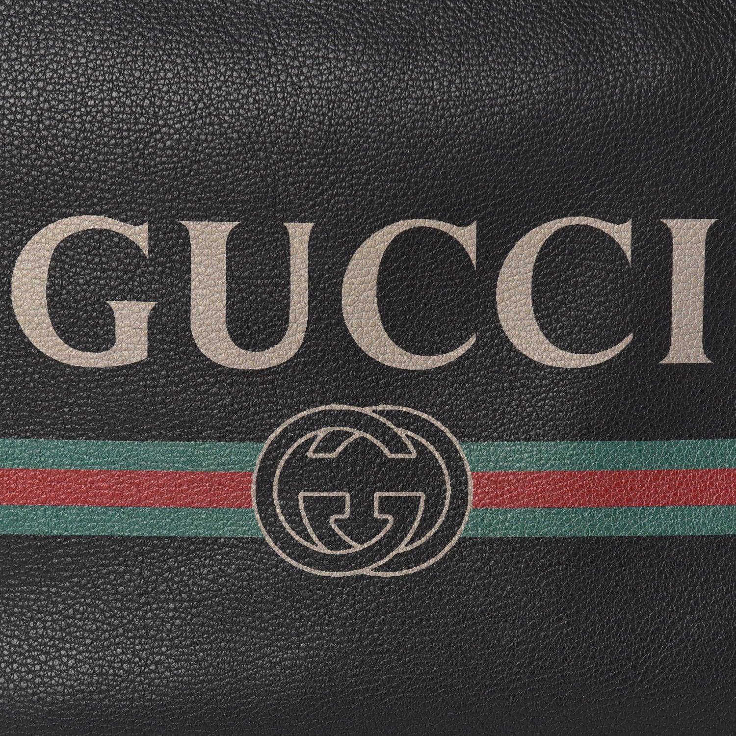 Gucci Pebbled Calfskin Medium Logo Portfolio Clutch Black 9 of 9