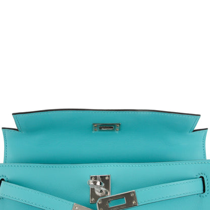Hermes Swift Kelly Pochette Clutch Bleu Atoll 5 of 17