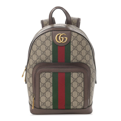 Gucci GG Supreme Monogram Calfskin Web Small Ophidia Day Backpack Beige Ebony New Acero 1 of 10