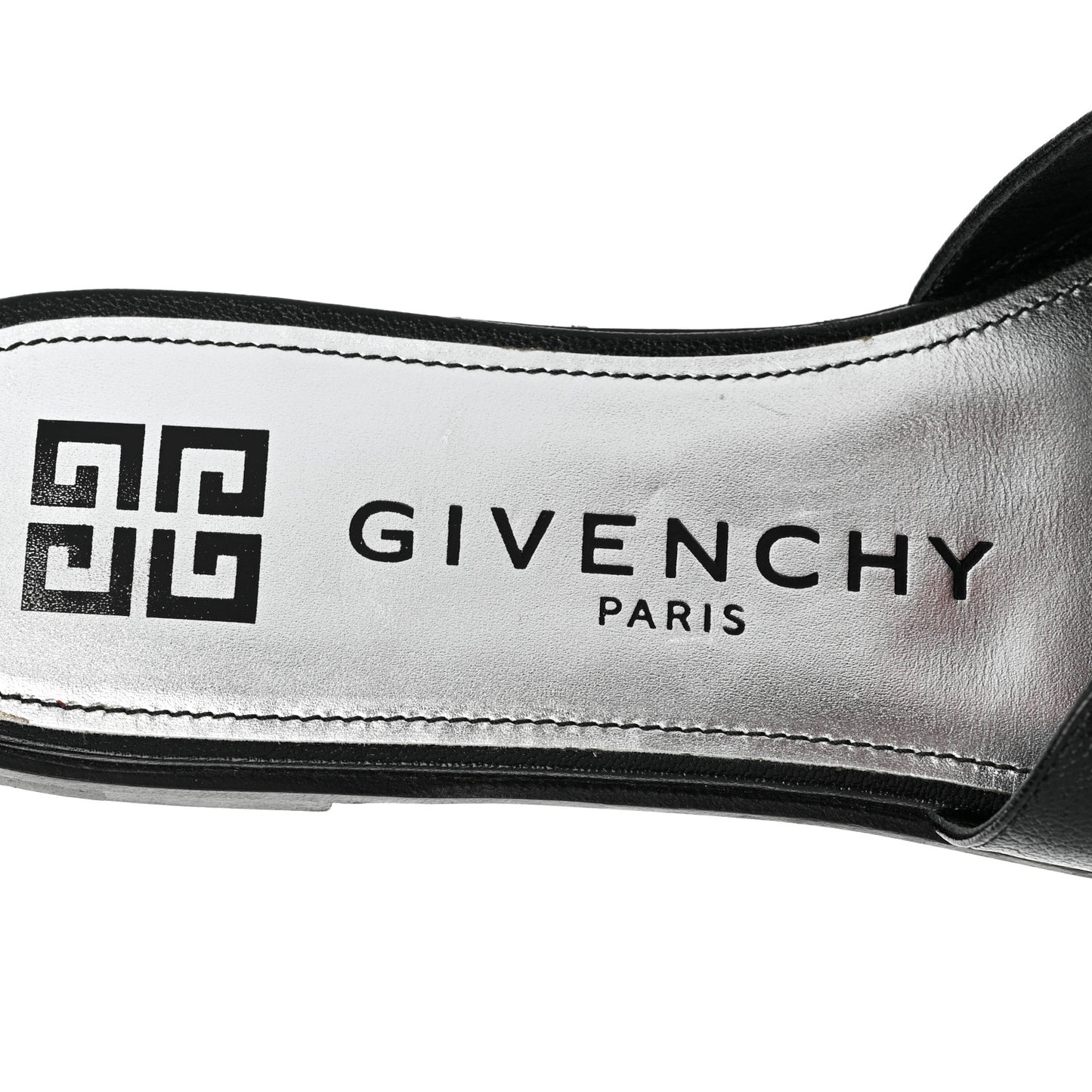 Goatskin 4G Flat Sandals 40 Black