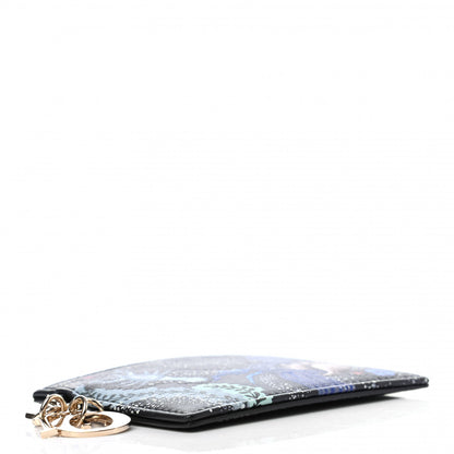 Christian Dior Calfskin Printed Nature Ballet Lady Dior Card Holder Blue 4 of 7