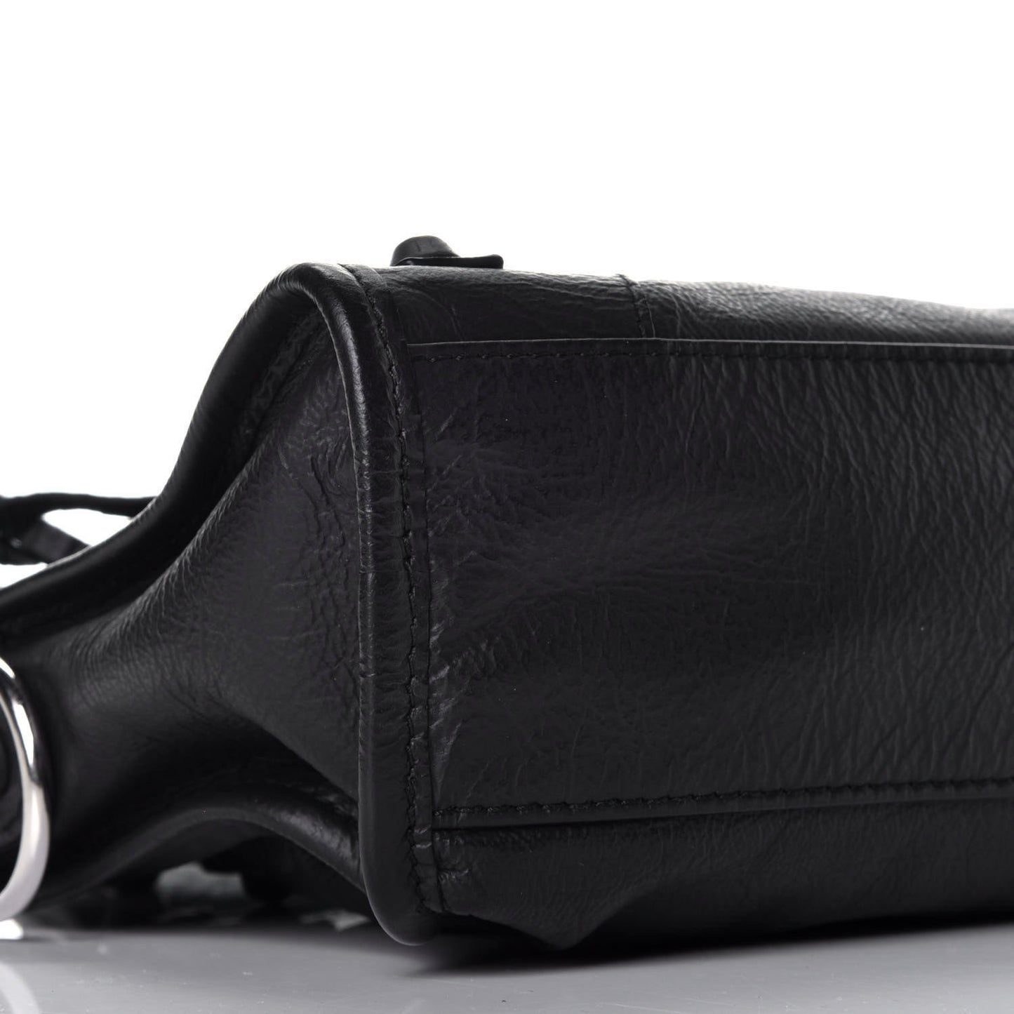 Matte Goatskin Rubber Covered Classic Hardware Mini City Black