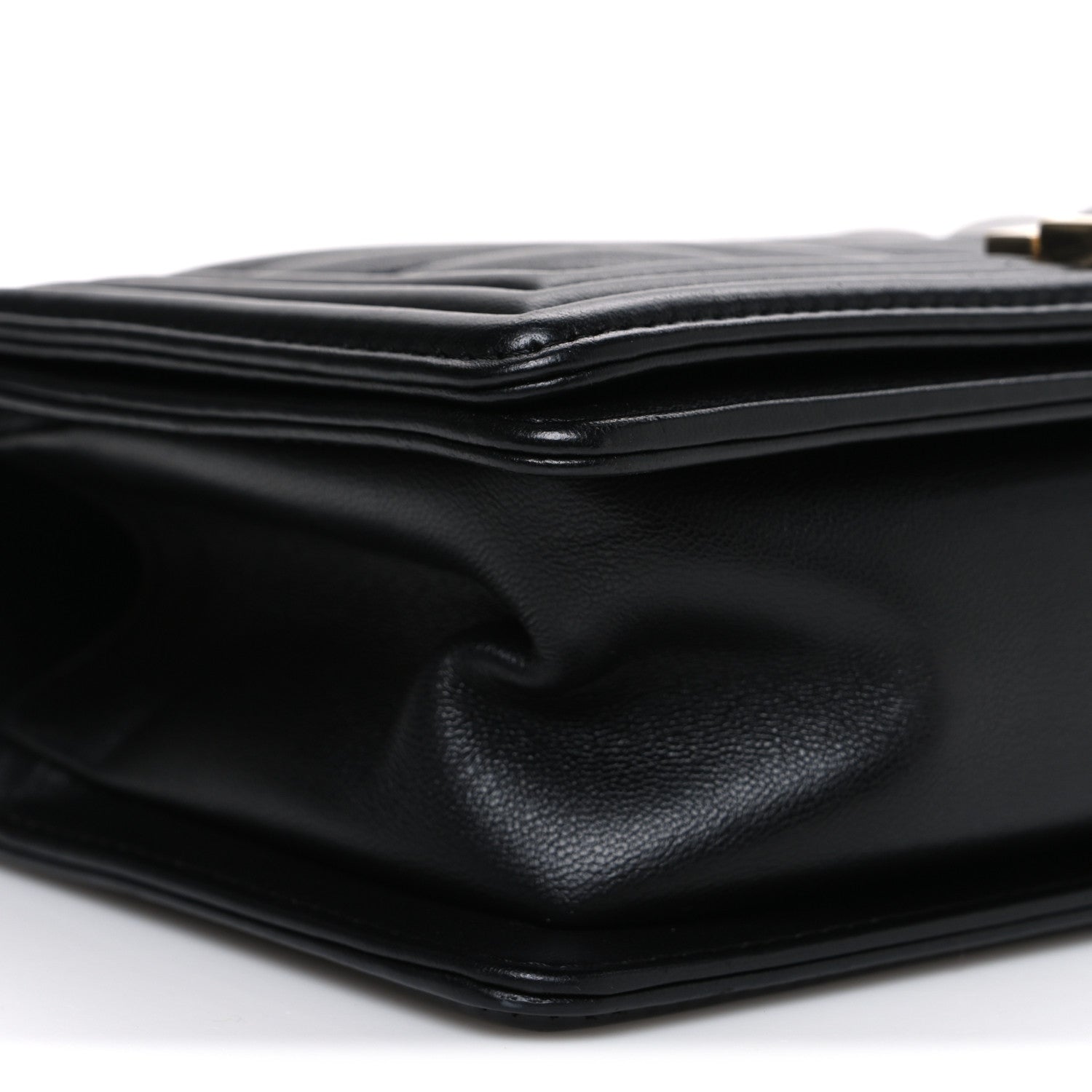 Chanel Calfskin Chevron Quilted Medium Boy Flap Black 9 of 11
