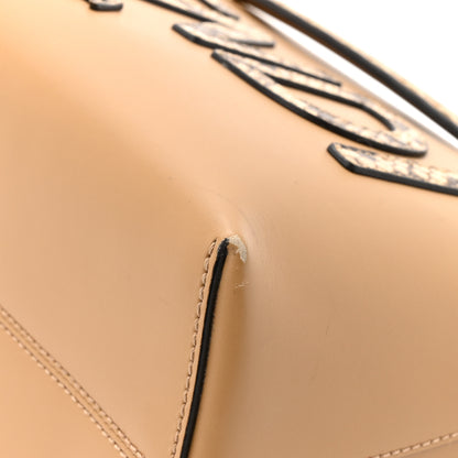 Fendi Vitello King Elaphe Python Print Logo Medium By The Way Boston Bag Miele Scuro Makeup 11 of 15