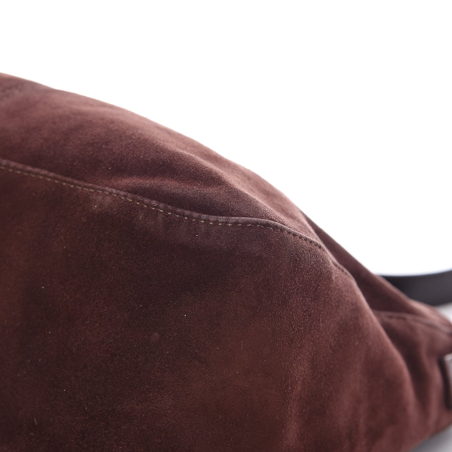 Suede Baguette Hobo Brown