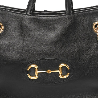 Gucci New Sakai Calfskin Lux Medium Horsebit 1955 Tote Bag Black 8 of 10