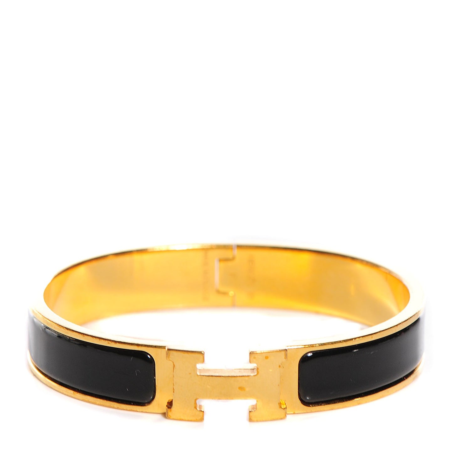Enamel Narrow Clic Clac H Bracelet GM Black