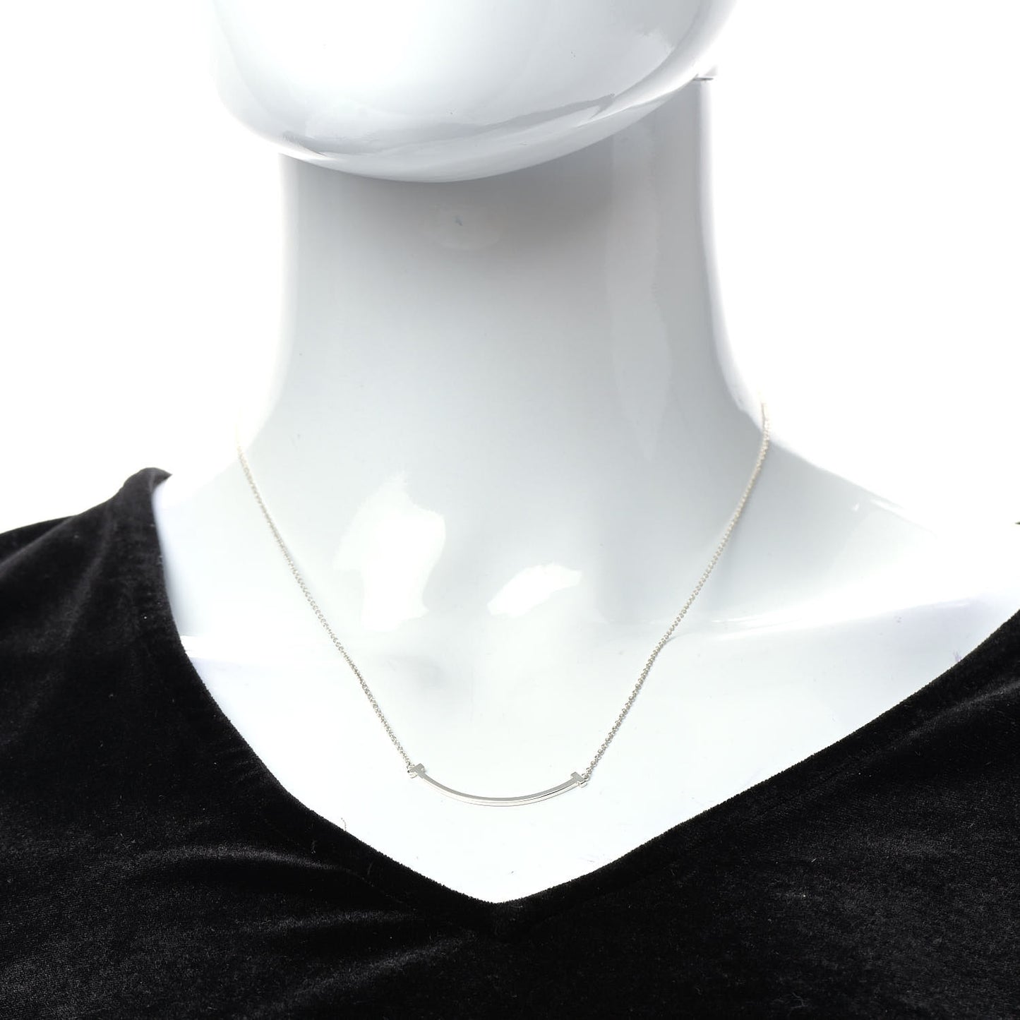 Sterling Silver Small T Smile Pendant Necklace