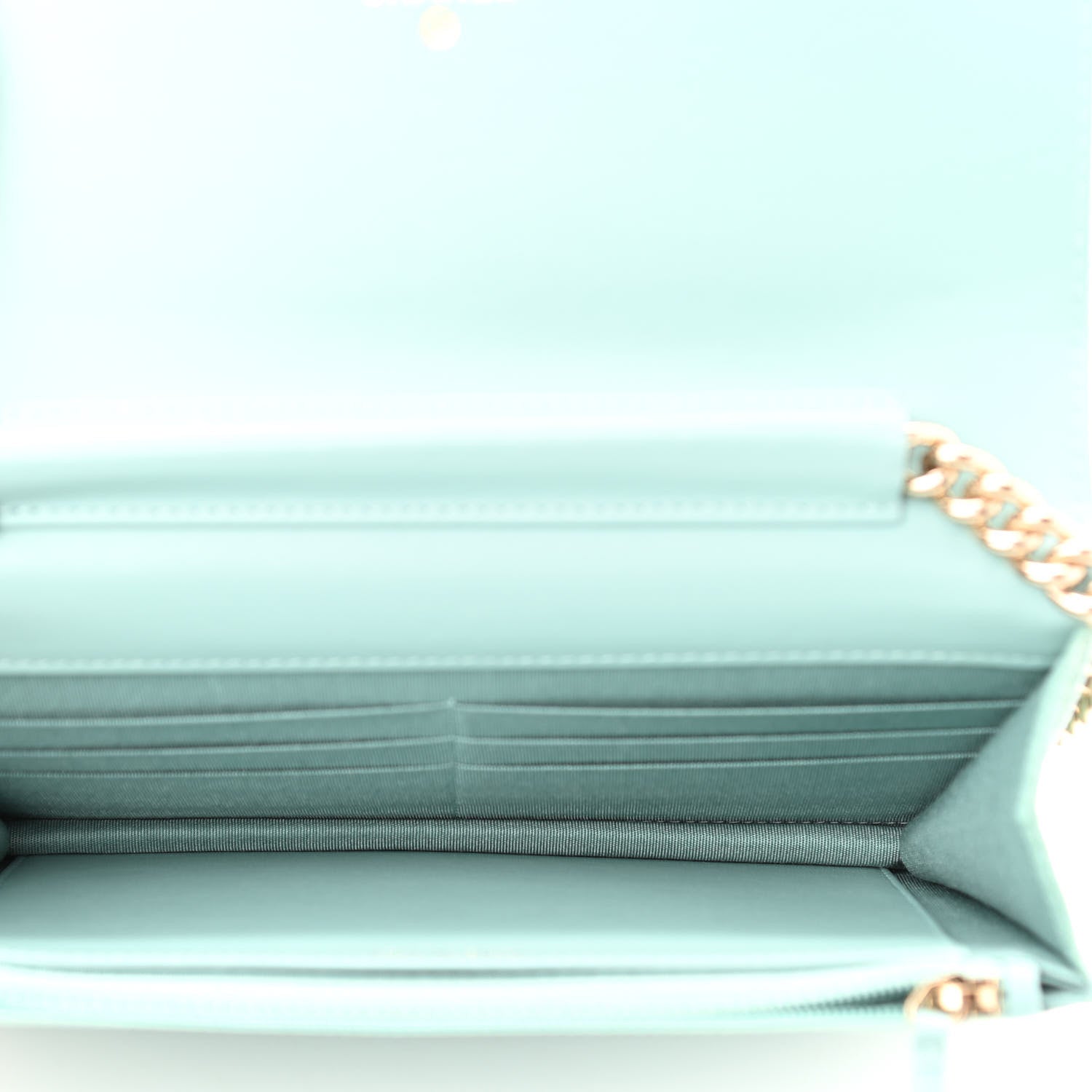 Chanel Caviar Quilted Boy Wallet On Chain WOC Light Blue 5 of 14