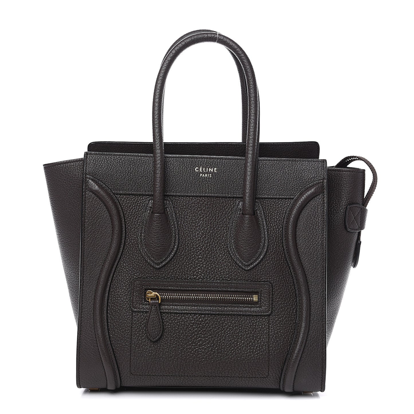 Drummed Calfskin Micro Luggage Brown